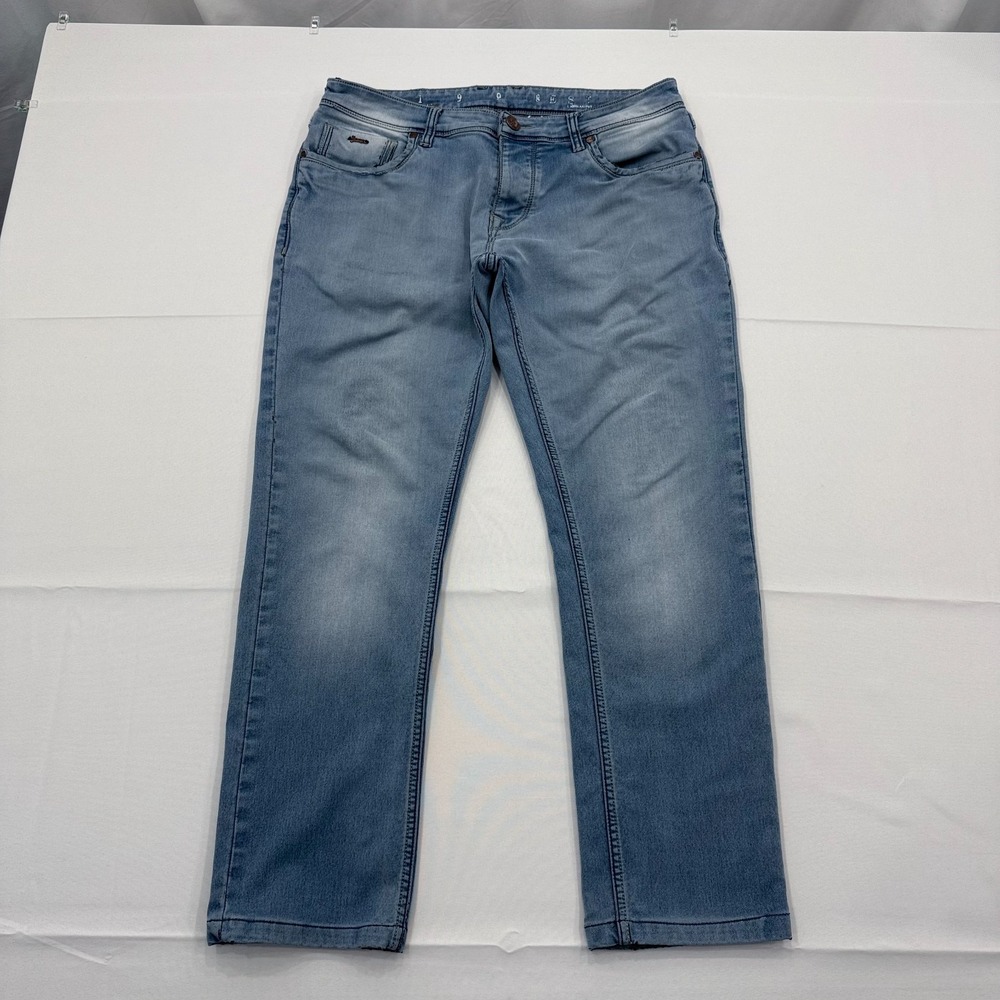 Lawman Jeans Relaxed Straight Denim Western 33x27 Womens 34 Stretch Light Wash